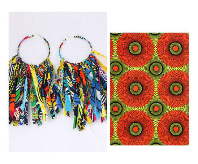 African Tassel Earrings African ethnic print Ankara Earrings