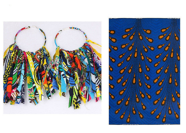 African Tassel Earrings African ethnic print Ankara Earrings