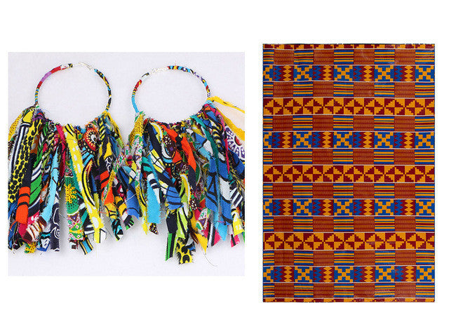 African Tassel Earrings African ethnic print Ankara Earrings