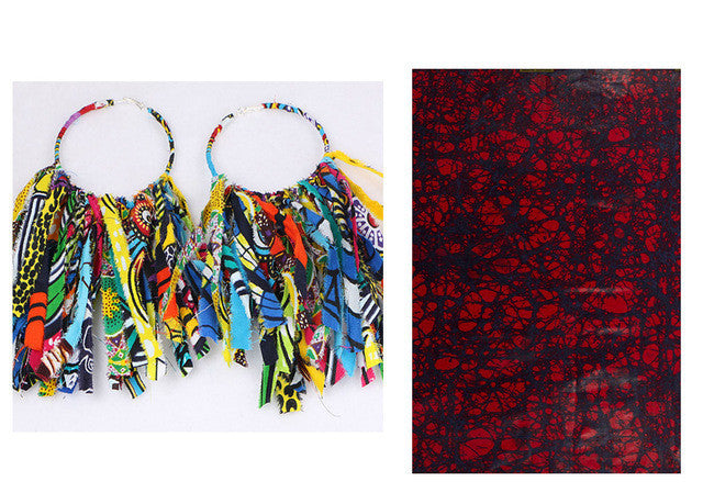 African Tassel Earrings African ethnic print Ankara Earrings