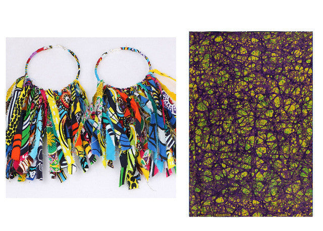 African Tassel Earrings African ethnic print Ankara Earrings