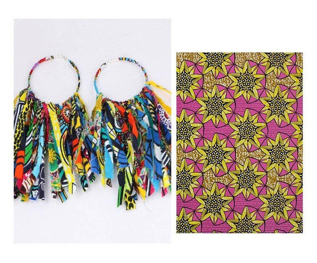 African Tassel Earrings African ethnic print Ankara Earrings
