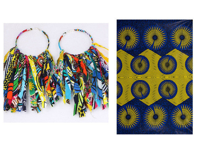 African Tassel Earrings African ethnic print Ankara Earrings