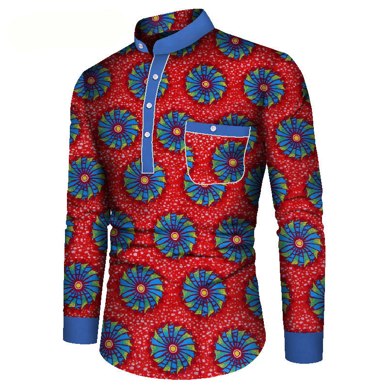 Long Sleeve Men's Printed Casual Shirt