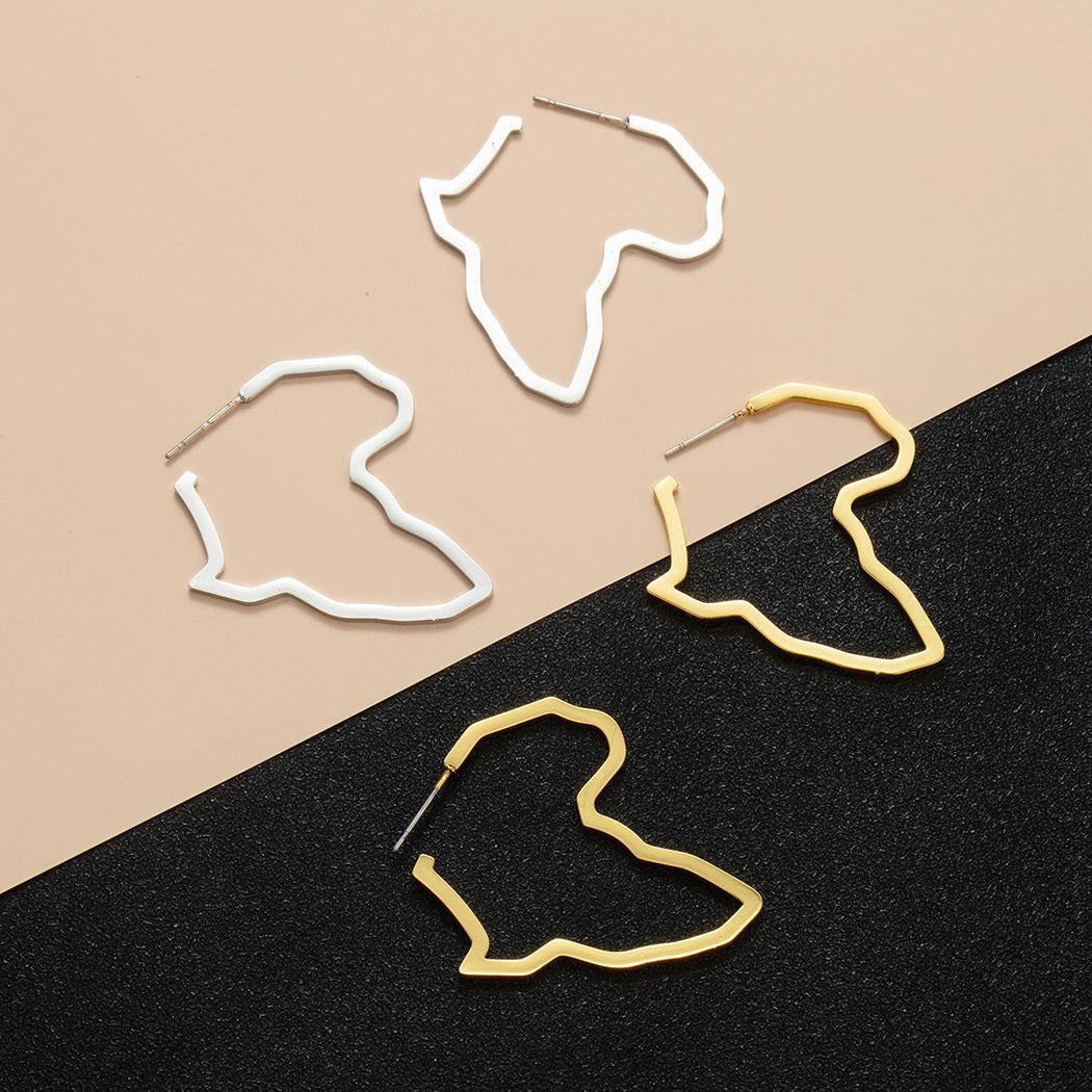 Personalized Hollow-out African Map Earrings