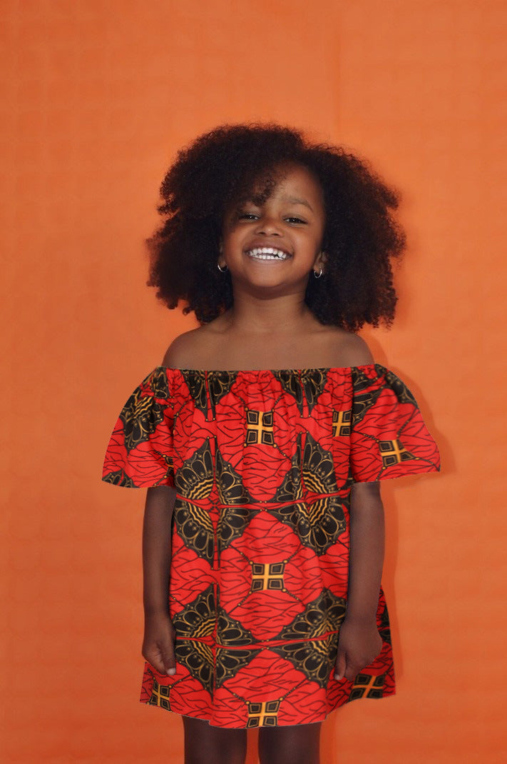 African Casual Loose Mother-Daughter Parent-Child Tube Top Dress